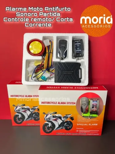 Alarme De Moto Anti-roubo Controle Remoto Com Botão Cortar Corrente e Botão Ligar e Deslig