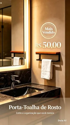 Suporte de toalha de rosto com prateleira