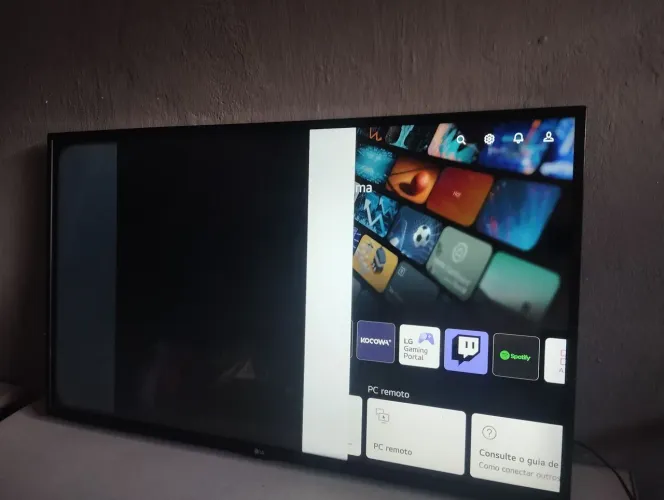 Televisão LG 43 está com problema na tela é para retirar de peça