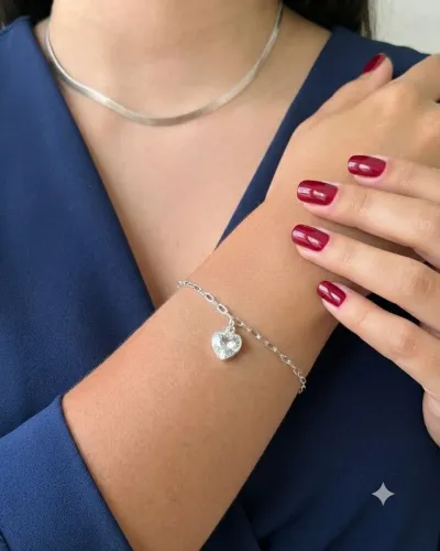 Pulseira pingente de coração - Joia em prata 925