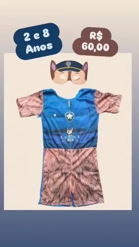 Fantasias Batman, Capitão América, Chase (Patrulha Canina)