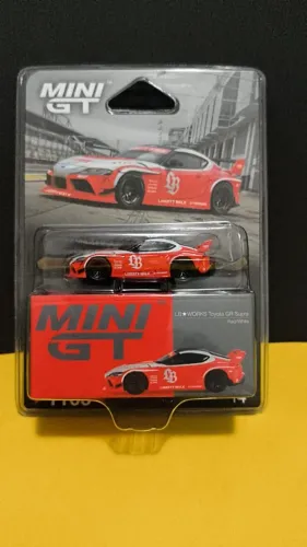 MINI GT 1103 - LB WORKS Toyota GR Supra Red/White miniatura diecast 1/64