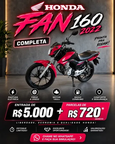 Troco em Carro Mesmo Financiado - CG Fan 160 2022 Completa
