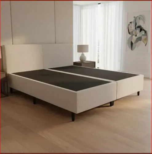 Base Cama Box King 193x203 Bipartida Linho Premium ReforçadaBase Cama Box King 193x203 
