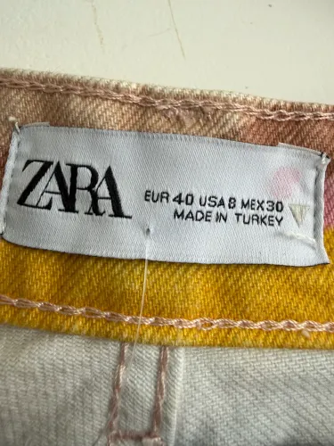 Calça Zara 40 Flare Estampada Psicodélica - Jeans - Original - G