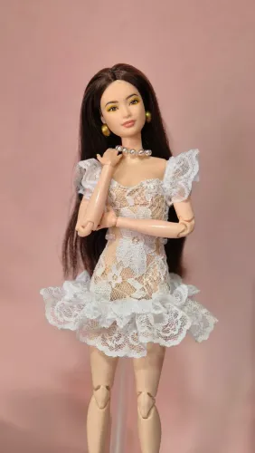 Vestido de rendas para barbie