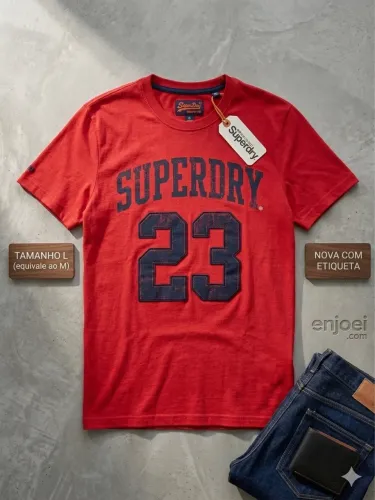 Camiseta Superdry Vermelha JPN 23 - Nova Com Etiqueta!