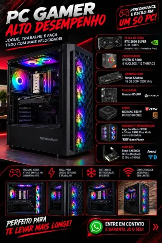 PC GAMER (RTX 2060 SUPER+ RYZEN 5 5600 + 16GB RAM)