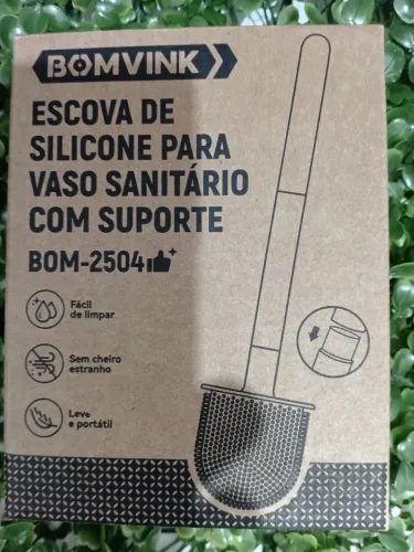 Escova de silicone para vaso sanitário com suporte