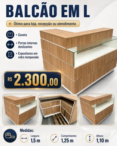 Balcão expositor em MDF