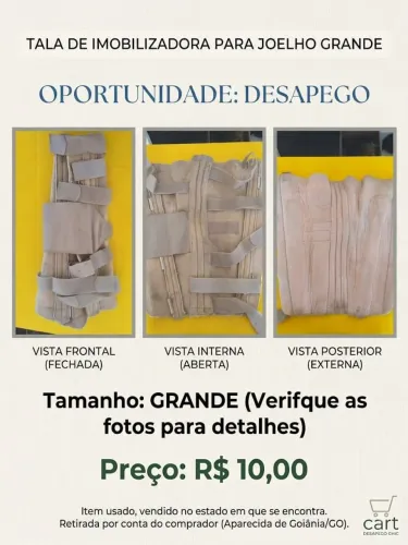 Tala imobilizadora para joelho Tam grande