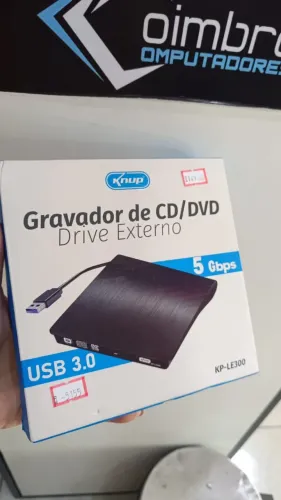 Gravador Cd / Dvd Drive Externo Usb 3.0 Knup KP-LE300 - Gaveta - Loja COimbra Entregamos