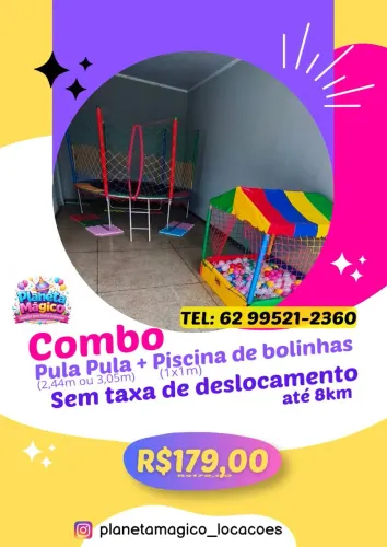Combo pula pula e piscina de bolinhas