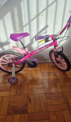 Bicicleta Infantil Rosa/Púrpura com Rodinha