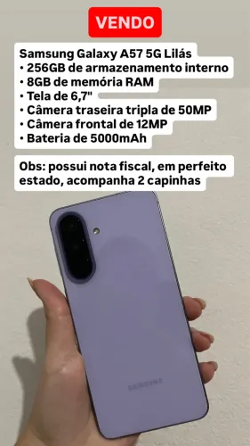 Samsung A57 5G 256GB Lilás