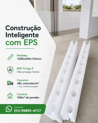 Formas de EPS 1200x500x125mm tipo F (não propaga chamas)