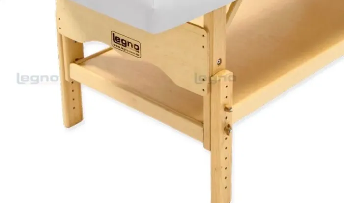 Maca legno com regulador de altura para atendimentos estéticos, serviços de beleza