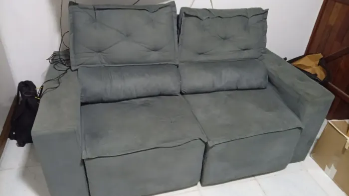 sofá retrátil, encosto ajustável, 2 lugares