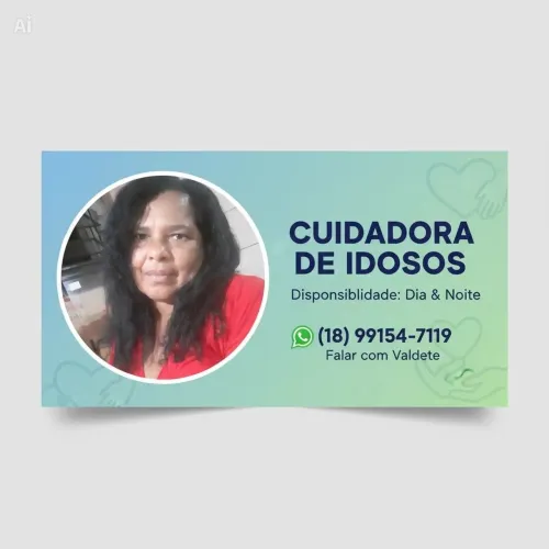 Ofereço meu serviço de cuidadora de idosos no período do dia ou da noite