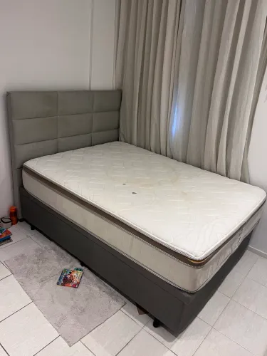 Cama Box Baú Casal + Colchão Euroflex + Cabeceira Estofada