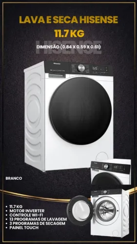 Lava e Seca Hisense 11kg Nova