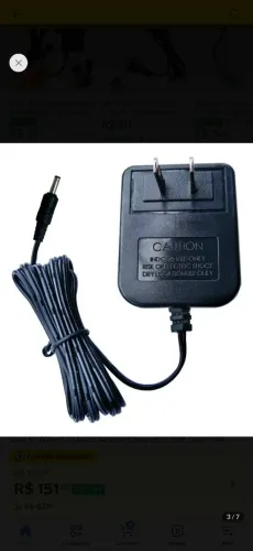 Adaptador de alimentação preto