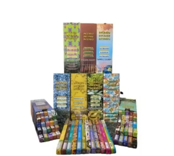 Kit caixa de incenso com 200 incensos e grátis porta incenso