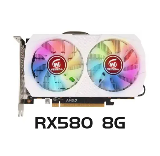 Placa de Vídeo Veineda AMD Radeon RX 580 8GB GDDR5 256Bits 2048sp Dual Fan RGB - White 