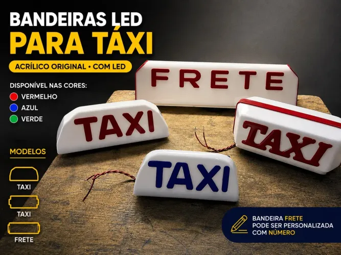 BANDEIRA DE TAXI E FRETE ACRÍLICO ORIGINAL