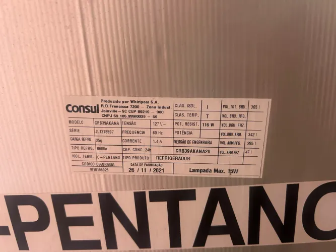 Geladeira Consul modelo CRB39AKANA 342 Litros