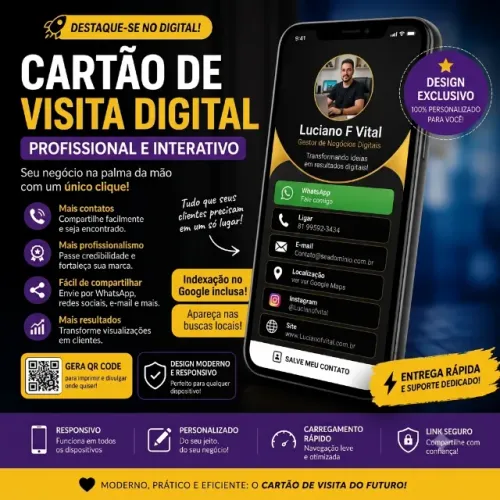 Cartão de Visita Digital Interativo e Profissional