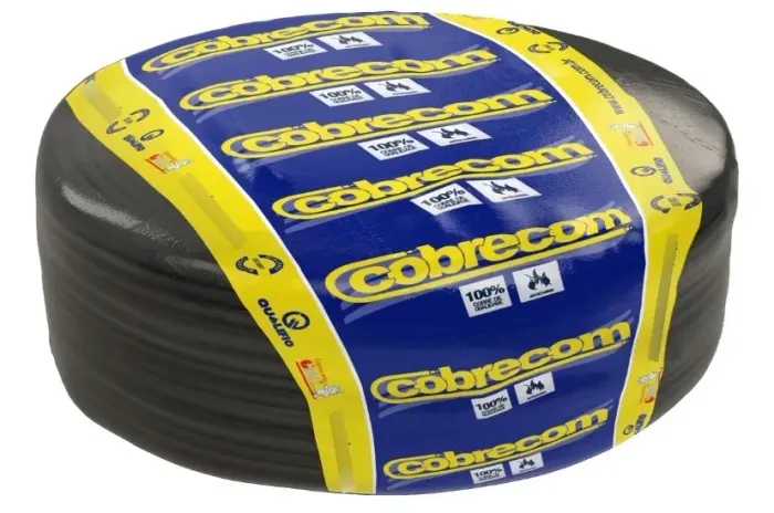 Cabo Flex Fio Cobre 4mm Preto 750v Rolo 100m Cobrecom