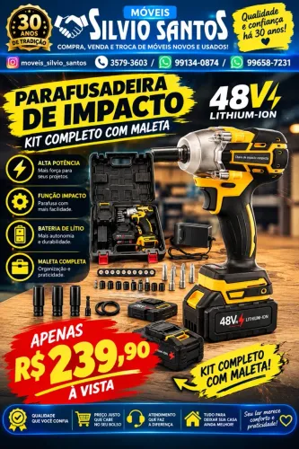 Parafusadeira de impacto com maleta e 2 baterias muito boa combino entrega