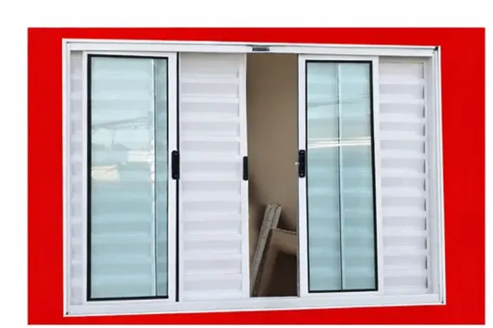 Janela 6 folhas 1,00x1,00 - aluminio branco - pagamento na entrega