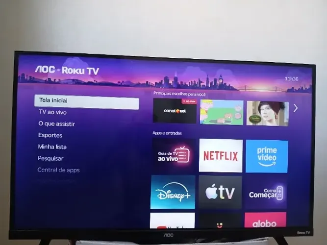 Televisão smart 32 aoc roku tv