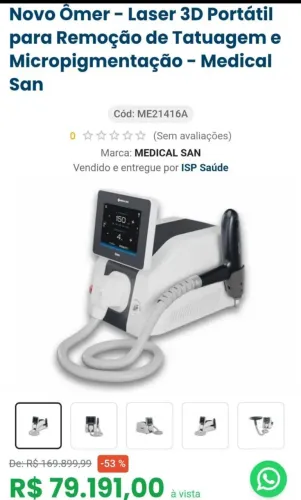 Novo Omer - laser 3 D Portátil Para remoção de tatuagem e micropigmentação - medical san