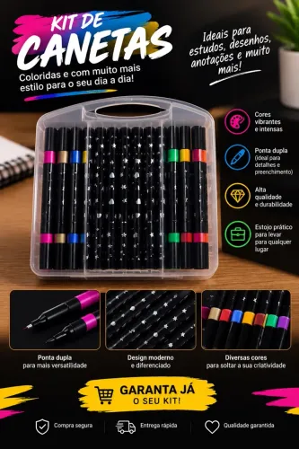 Canetas com gliter 18 cores 