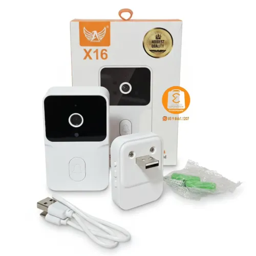 Campainha Camera Wifi Sem Fio Inteligente Interfone X16 (Monitora pelo Celular)