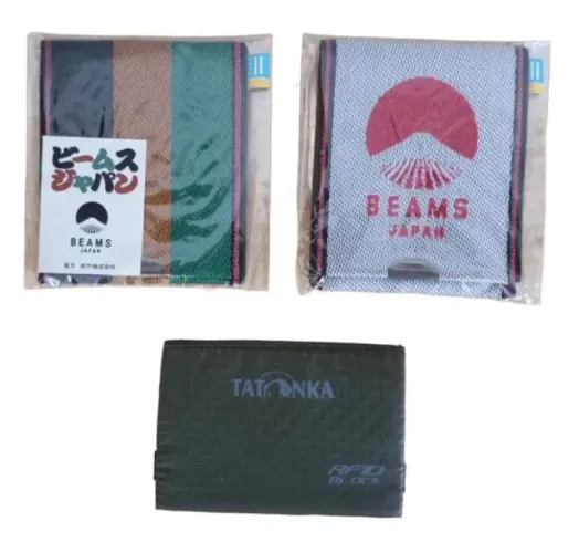 Carteiras porta-moedas-cartão BEAMS Japão tecido tatame