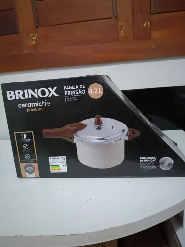 Panela de pressão de cerâmica BRINOX 4,2L nova lacrada