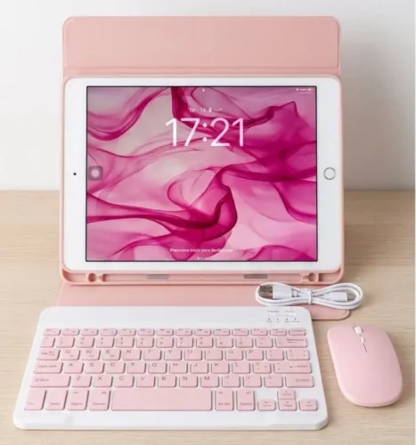 iPad 8 32GB Gold Completo com Teclado, Mouse e Caixa - Estado de Novo