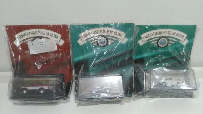 Kit de 03 Miniaturas de Carros Inesquecíveis do Brasil