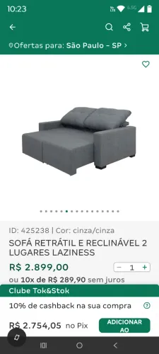 Sofá retrátil e reclinável