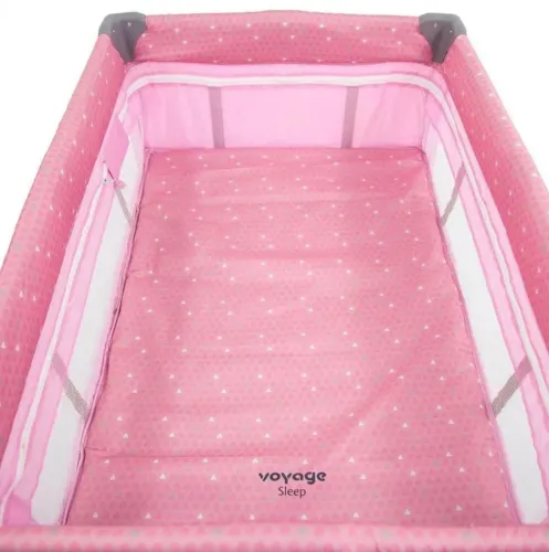 Berço Portátil Com Mosquiteiro Sleep Rosa Voyage