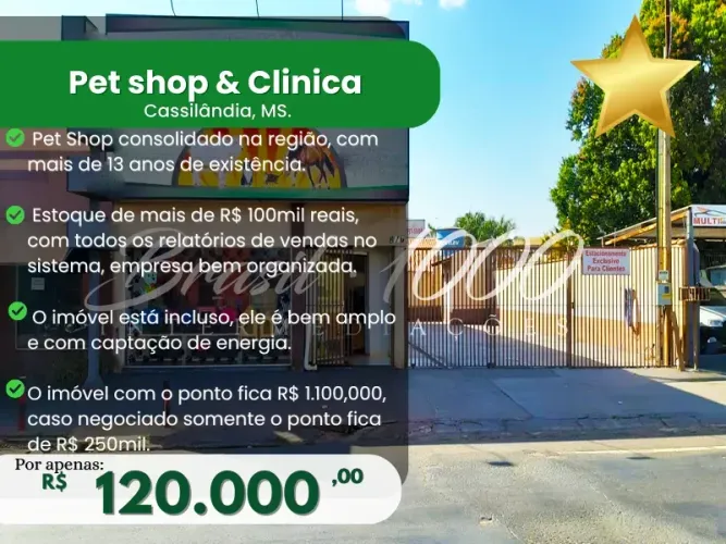 Pet shop & Clinica em Cassilândia, MS. (Cod. 105549)