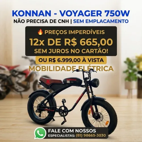 Bike elétrica 750w Konnan (nova)