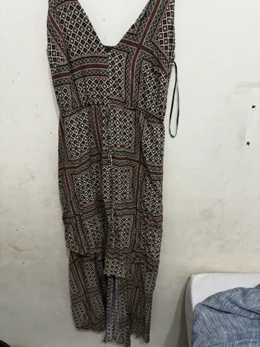 vestido longo de alça tam P estampa indiana da Maria Filó