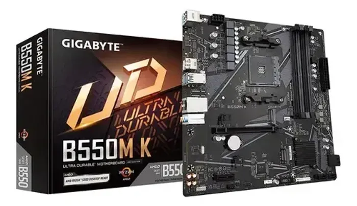 Placa Mãe Gigabyte B550m K Am4 4x Ddr4 2x M.2,4x Sata Usb Preto