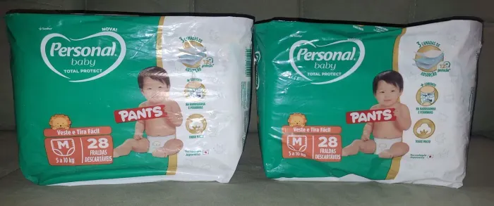 02 pacotes de Fraldas Personal baby total protect pants