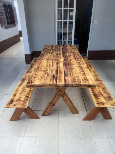 Mesa Rústica para Varandas / 2 Metros